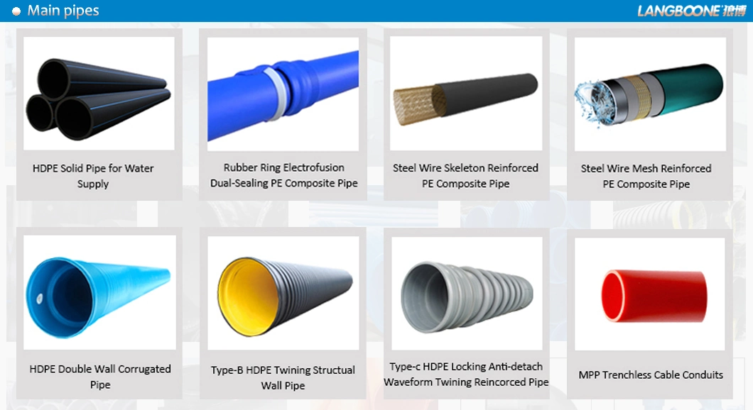Sn12 Sn16 Sn20 HDPE Twine Wall Corrugated Pipe Krah Pipes for Drainage