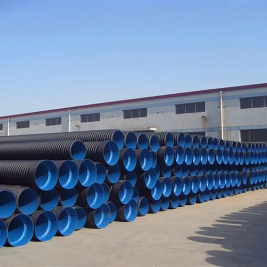 Tuyau en spirale d'eaux usées en polyéthylène haute qualité HDPE ondulé à double paroi (DWC) pour le drainage